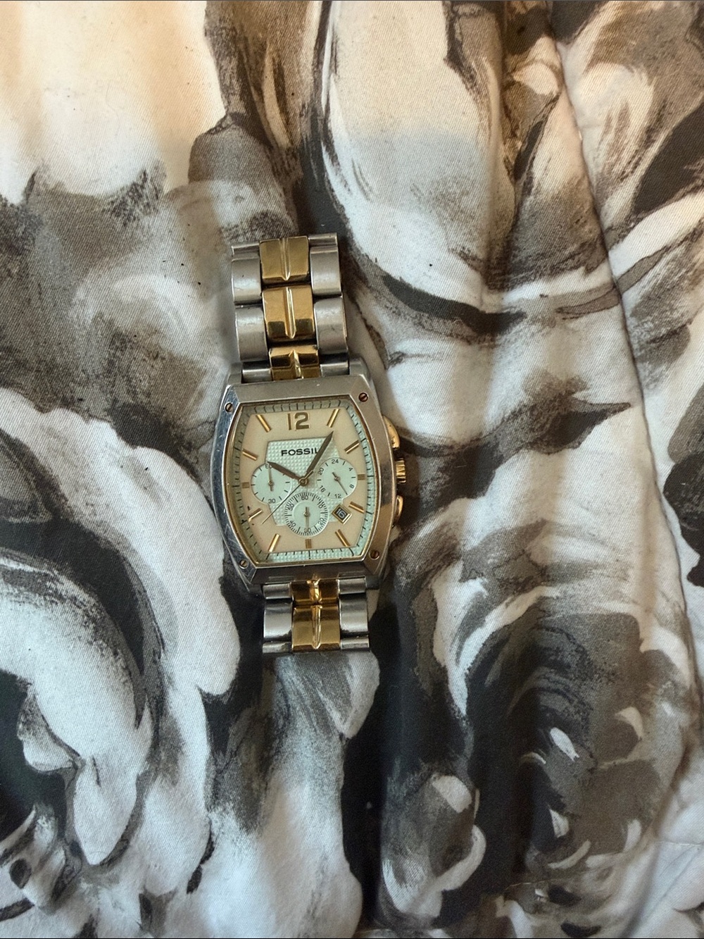 Rare Fossil Chronograph Arkitekt Fs-4252 Original Band, Date And Stop Watch
